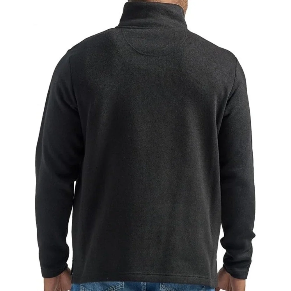 NWT Men's Wrangler Long Sleeve Quarter Zip Mock Neck Sweater Black - Small